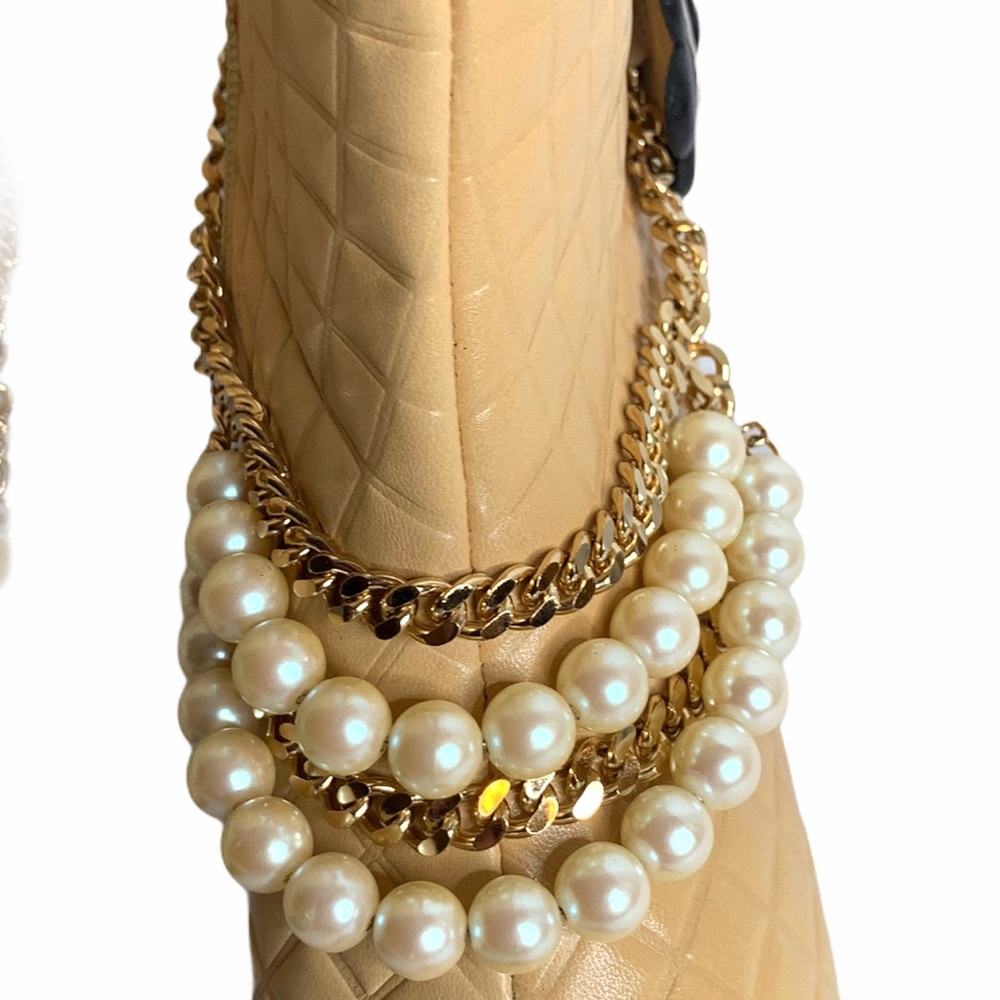 Chanel Camellia Quilted Faux Pearls Boots - Picture 9 of 15